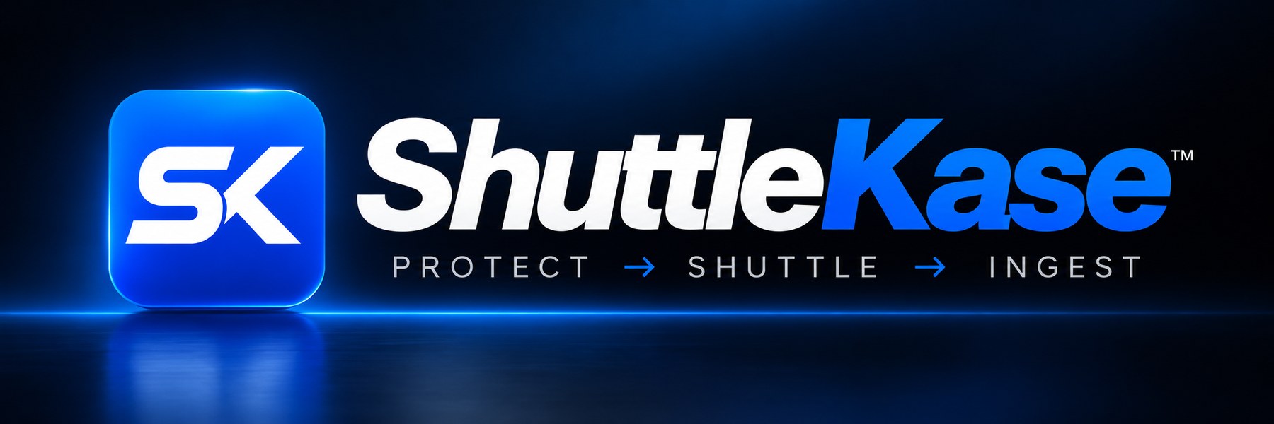 ShuttleKase branding: Protect, Shuttle, Ingest