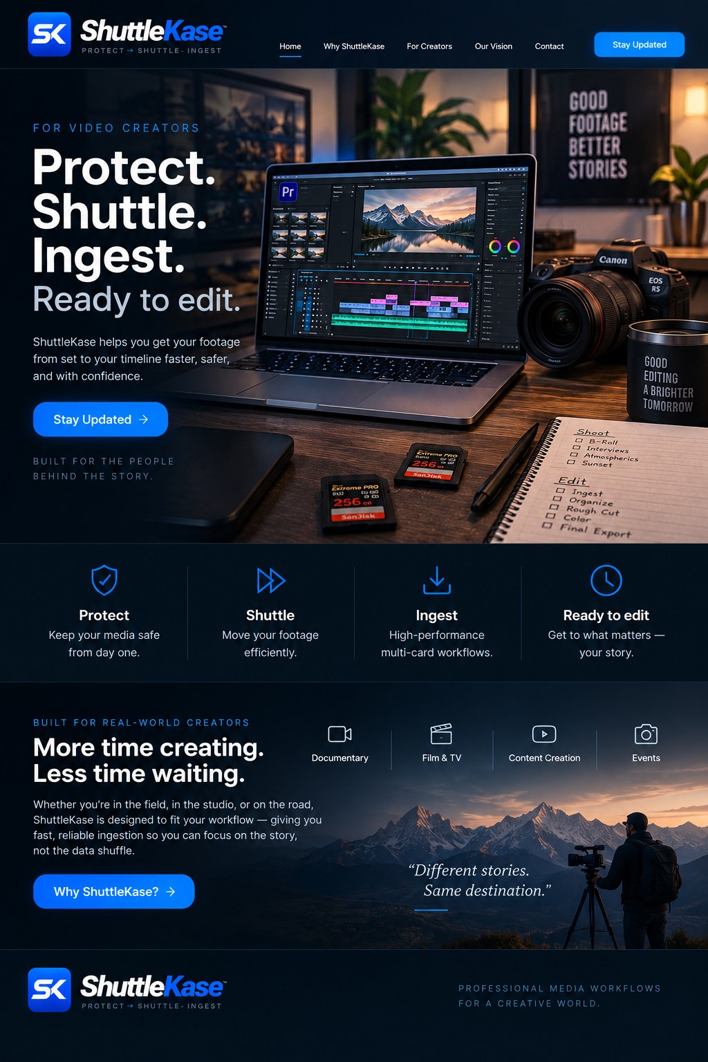 ShuttleKase website concept